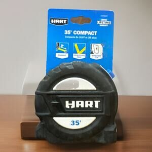 HART 35-Foot Soft Grip Compact Tape Measure, Oversized Hook HHTM35